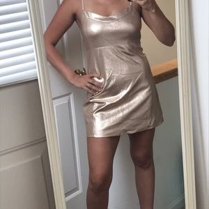 Dress // Metallic pink dress from Forever 21